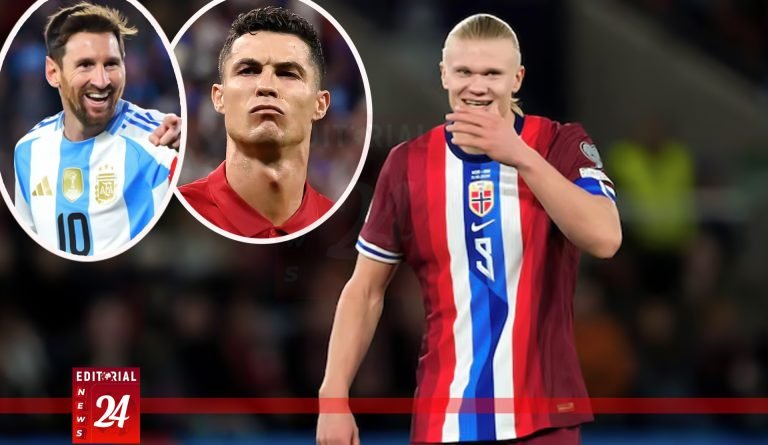 আন্তর্জাতিক ফুটবলে নতুন মাইলফলক ছুঁয়ে ইতিহাস গড়লেন নরওয়ের গোলমেশিন আরলিং হল্যান্ড। মাত্র ৪৬ ম্যাচে ৫০ গোল করে তিনি হয়ে গেলেন আন্তর্জাতিক অঙ্গনে দ্রুততম ৫০ গোল করা ফুটবলার। বিশ্বকাপ বাছাই পর্বে ইসরাইলের বিপক্ষে ৫-০ গোলের জয়ে হ্যাটট্রিক করে এই রেকর্ড গড়েন ম্যানচেস্টার সিটির এই তারকা স্ট্রাইকার। অসলোয় অনুষ্ঠিত ম্যাচে নরওয়ে শুরু থেকেই আধিপত্য বিস্তার করে। ৬ মিনিটেই পেনাল্টি পেলেও সুযোগ নষ্ট করেন হল্যান্ড। তবে ১৮ মিনিটে আনান খালাইলির আত্মঘাতী গোলে এগিয়ে যায় নরওয়ে। এরপর ২৭ মিনিটে শরলথের পাস থেকে গোল করে ব্যবধান বাড়ান হল্যান্ড। এক মিনিট পর ইদান নাচমিয়াসের আত্মঘাতী গোল নরওয়েকে দেয় ৩-০ ব্যবধানের লিড। দ্বিতীয়ার্ধে আরও বিধ্বংসী হয়ে ওঠেন হল্যান্ড। ৬৩ ও ৭২ মিনিটে পরপর দুই গোল করে হ্যাটট্রিক পূর্ণ করেন তিনি। এ নিয়ে আন্তর্জাতিক ফুটবলে ৫১ গোল ছুঁয়েছেন ২৪ বছর বয়সী এই স্ট্রাইকার, মাত্র ৪৬ ম্যাচেই! এর মাধ্যমে হল্যান্ড ভেঙেছেন ইংল্যান্ডের হ্যারি কেনের রেকর্ড—যিনি ৫০ গোল করতে লেগেছিলেন ৭১ ম্যাচ। তালিকার পরেই আছেন ব্রাজিলের নেইমার জুনিয়র, যার লেগেছিল ৭৪ ম্যাচ। অন্যদিকে আন্তর্জাতিক ফুটবলের সর্বোচ্চ গোলদাতা ক্রিস্টিয়ানো রোনালদো (১৪১ গোল, ২২৪ ম্যাচ) এবং তার চিরপ্রতিদ্বন্দ্বী লিওনেল মেসি (১১৪ গোল, ১৯৪ ম্যাচ) অনেক পরে পৌঁছেছিলেন এই মাইলফলকে। ৫০ গোল করতে রোনালদোর লেগেছিল ১১৪ ম্যাচ, আর মেসির ১০৭ ম্যাচ। ফুটবল বিশ্লেষকদের মতে, বর্তমান ফর্ম ধরে রাখতে পারলে হল্যান্ড ভেঙে দিতে পারেন রোনালদোর সর্বোচ্চ গোলের রেকর্ডও। Editorial News 24