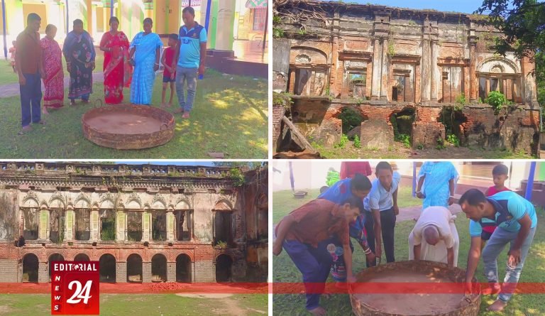 দিনাজপুর রাজবাড়ি খননে মিলল শতবর্ষের লোহার কড়াই, সংস্কারে জেলা প্রশাসনের উদ্যোগ l Editorial News 24